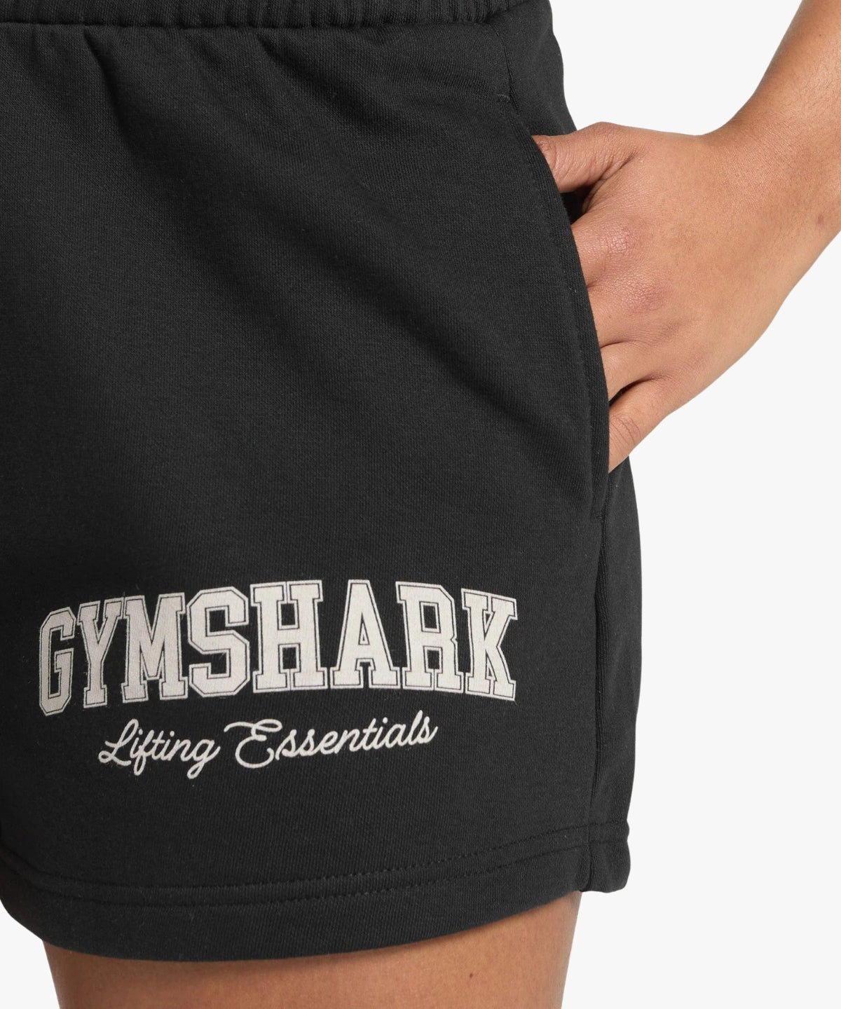 Gymshark Lifting Essentials Graphic Brushed 4 Shorts Black | variant:black
