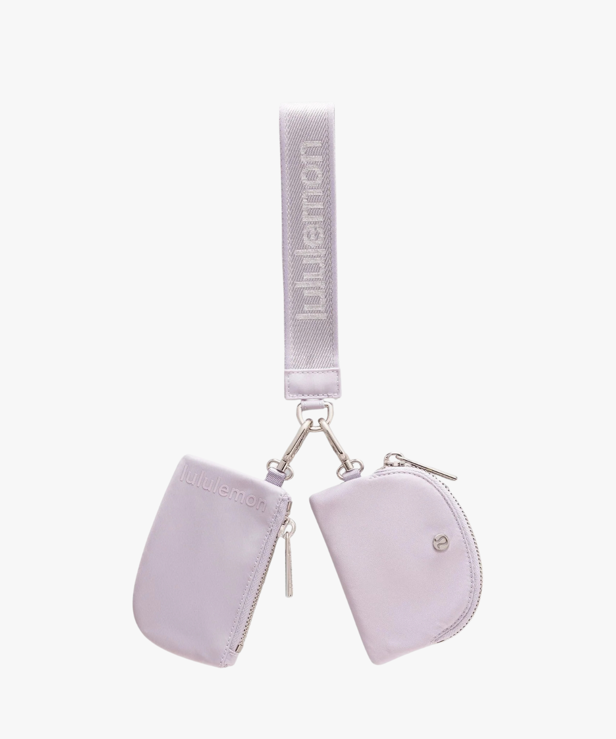 Lululemon Dual Pouch Wristlet Metallic Wordmark (cartera de muñeca con doble compartimento)
