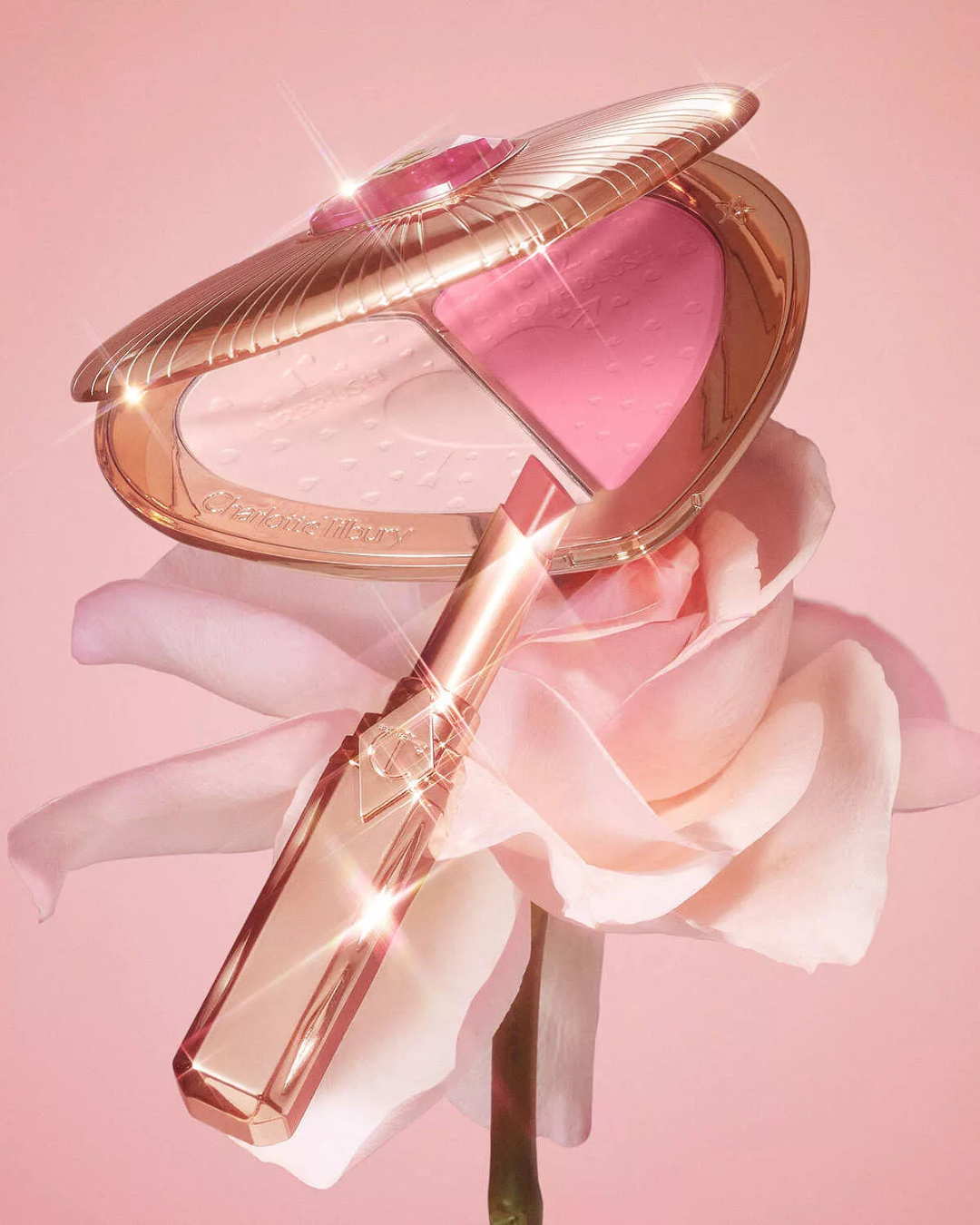 Charlotte Tilbury Pillow Talk Beauty Soulmates Airbrush Flawless Palette (paleta de polvo facial y rubor)