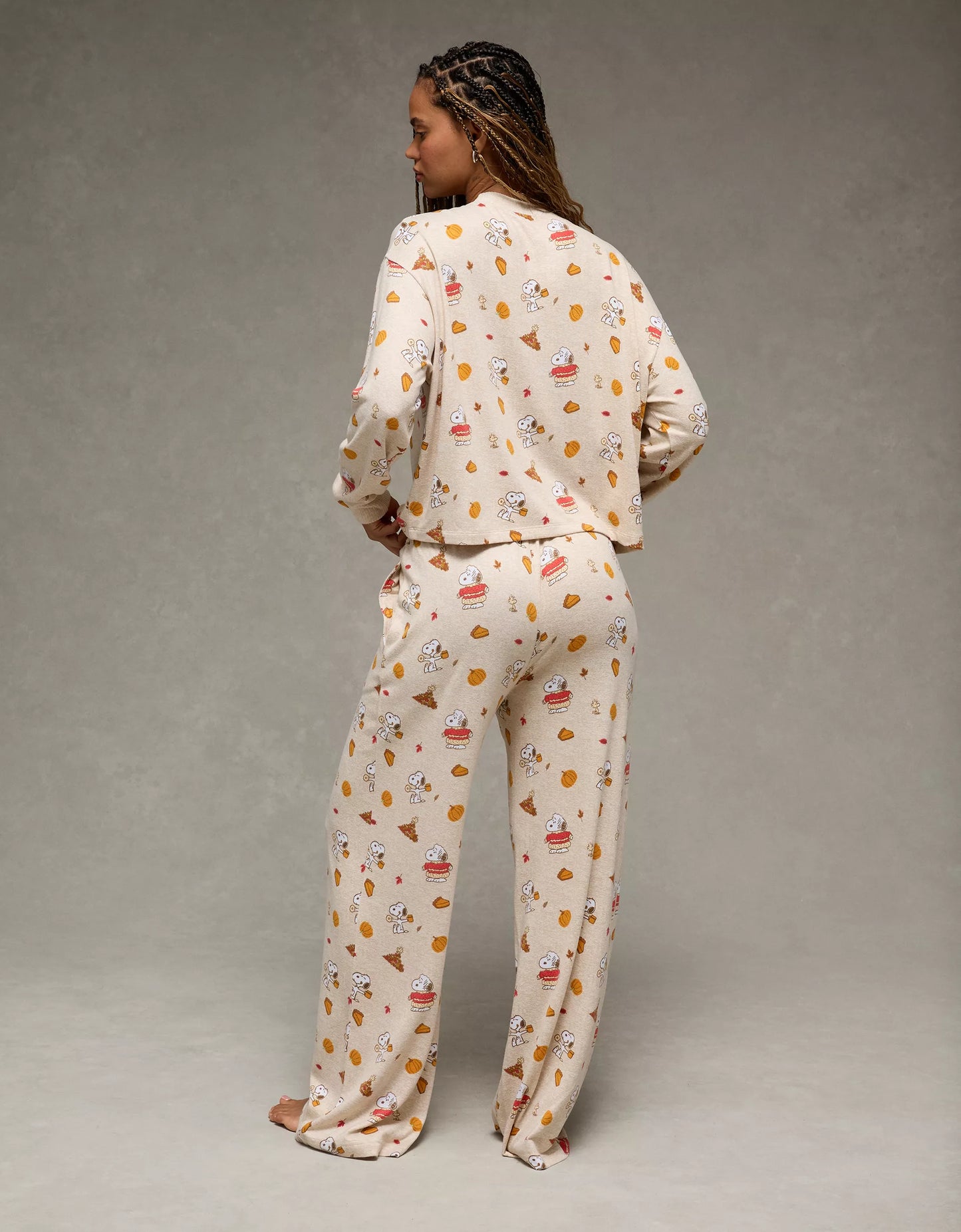 PRE ORDER-AE Luxe Plush Snoopy Fall Long-Sleeve & Pant PJ Set