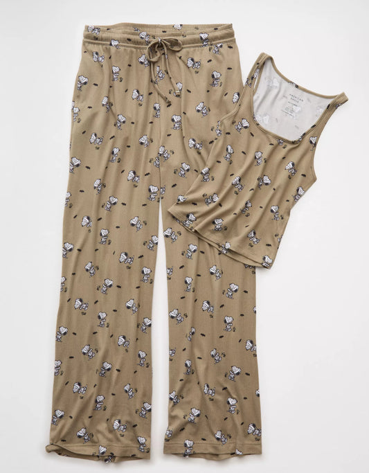 PRE ORDER-AE Luxe Plush Snoopy Halloween Tank Top & Pant PJ Set