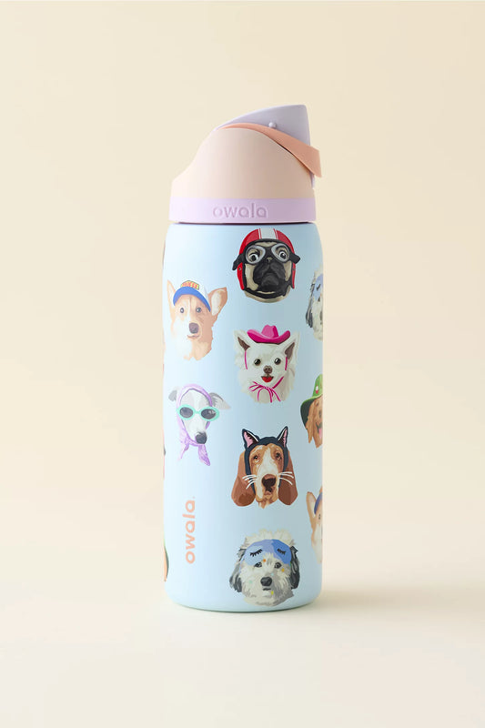 Owala UO Exclusive Dog Collage FreeSip 32 oz Water Bottle
