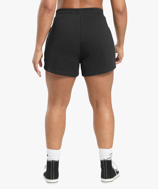 Gymshark Lifting Essentials Graphic Brushed 4 Shorts Black | variant:black