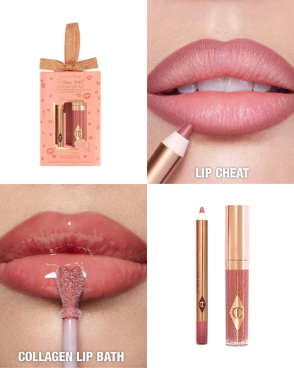Charlotte Tilbury Mini Pillow Talk Glossy Lip Duos (set mini de delineador y gloss labial)