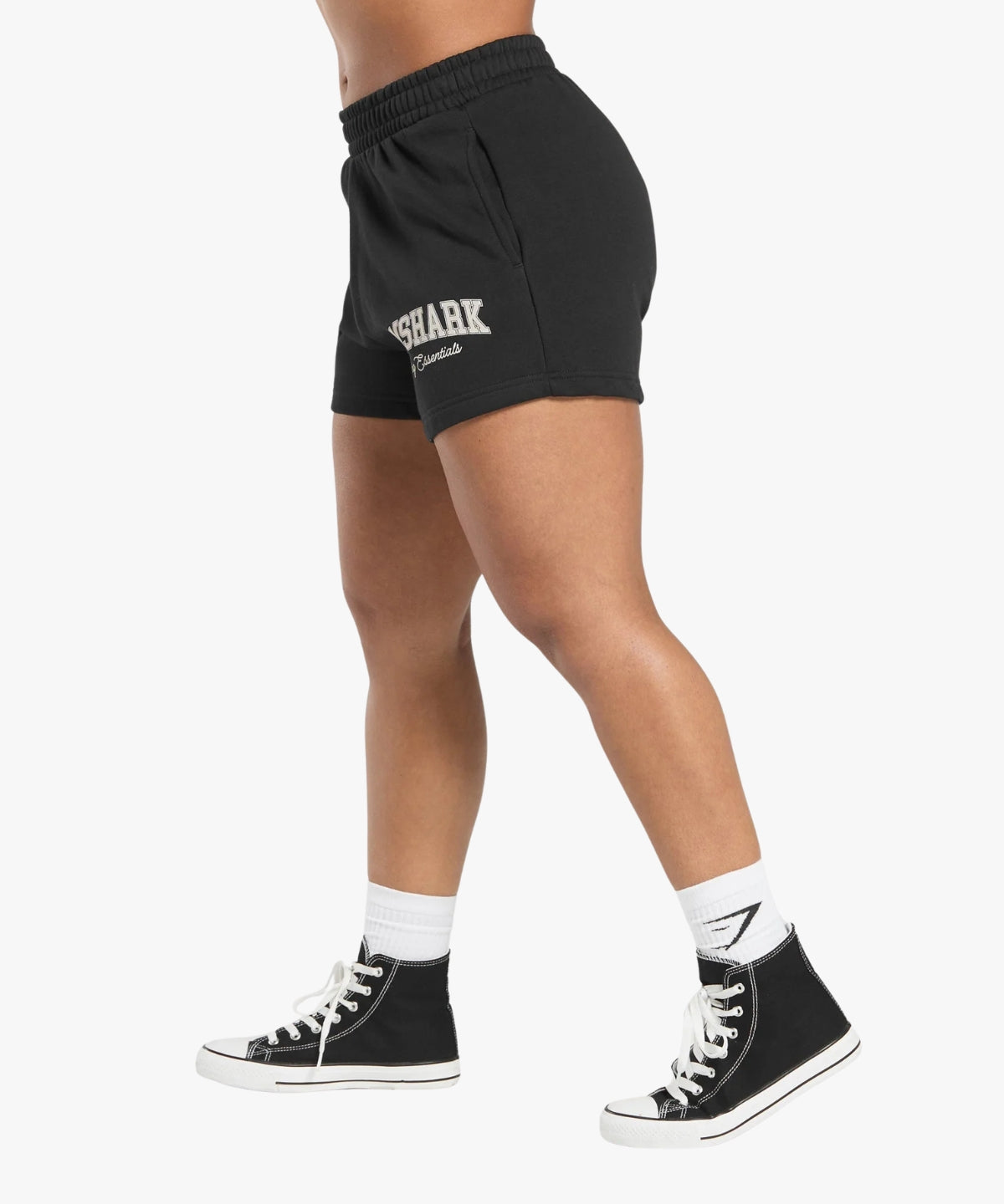 Gymshark Lifting Essentials Graphic Brushed 4 Shorts Black | variant:black