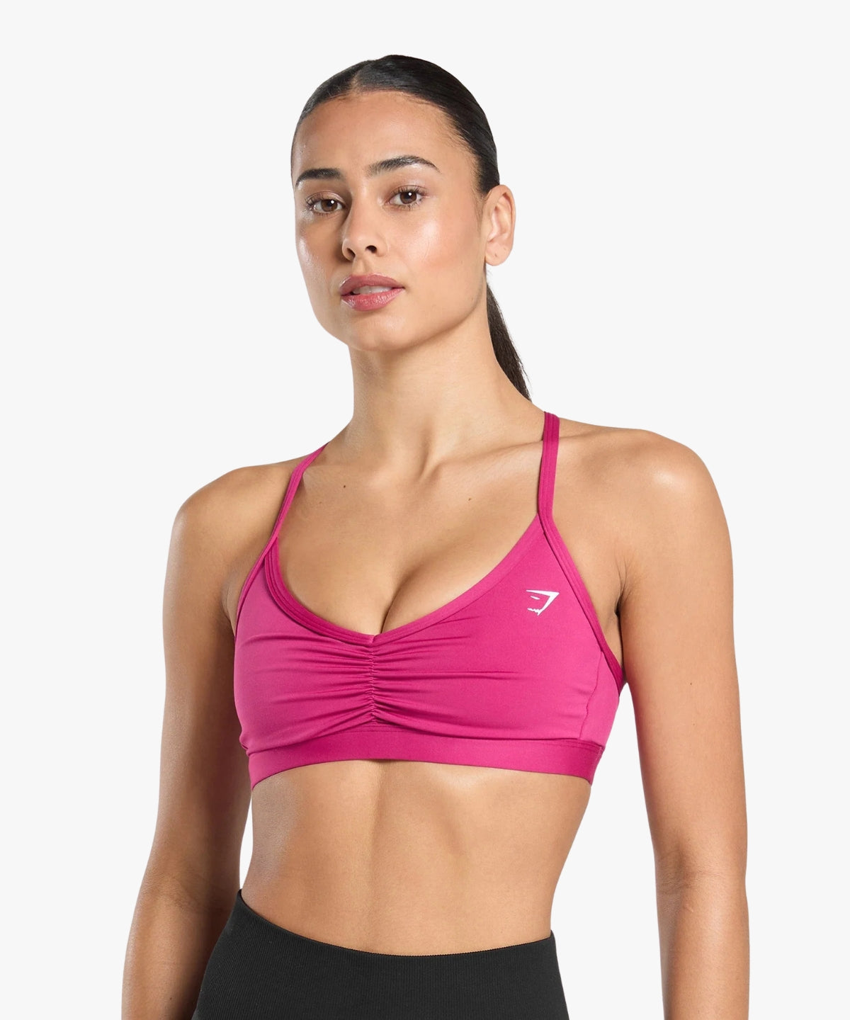 Gymshark Ruched Strappy Sports Bra Winning Pink | variant:winning-pink