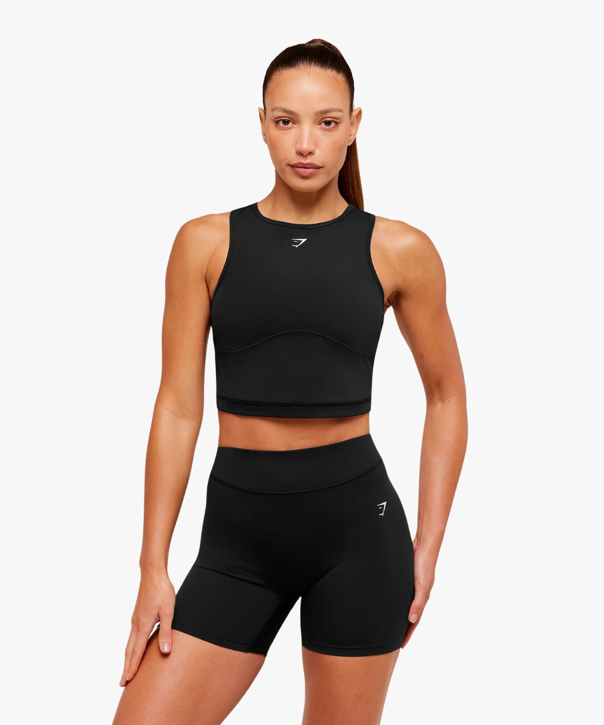 Gymshark Lifting Dipped Crop Tank Black | variant:black