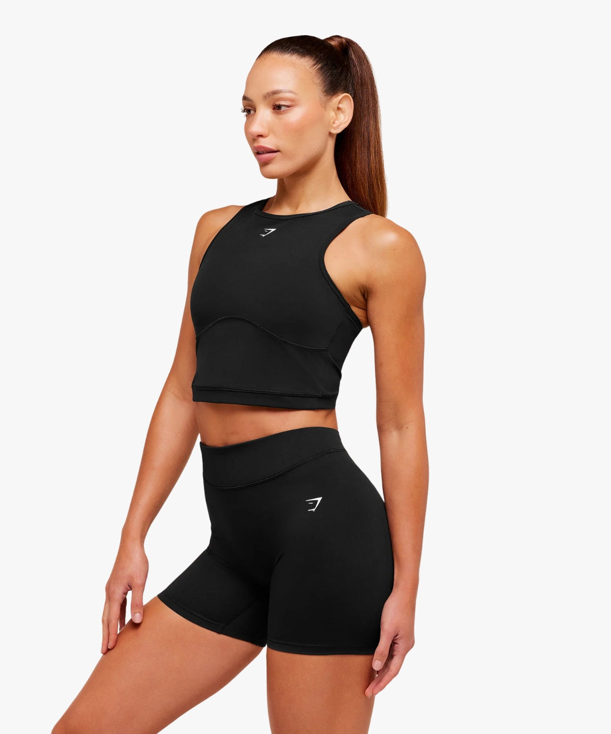 Gymshark Lifting Dipped Crop Tank Black | variant:black