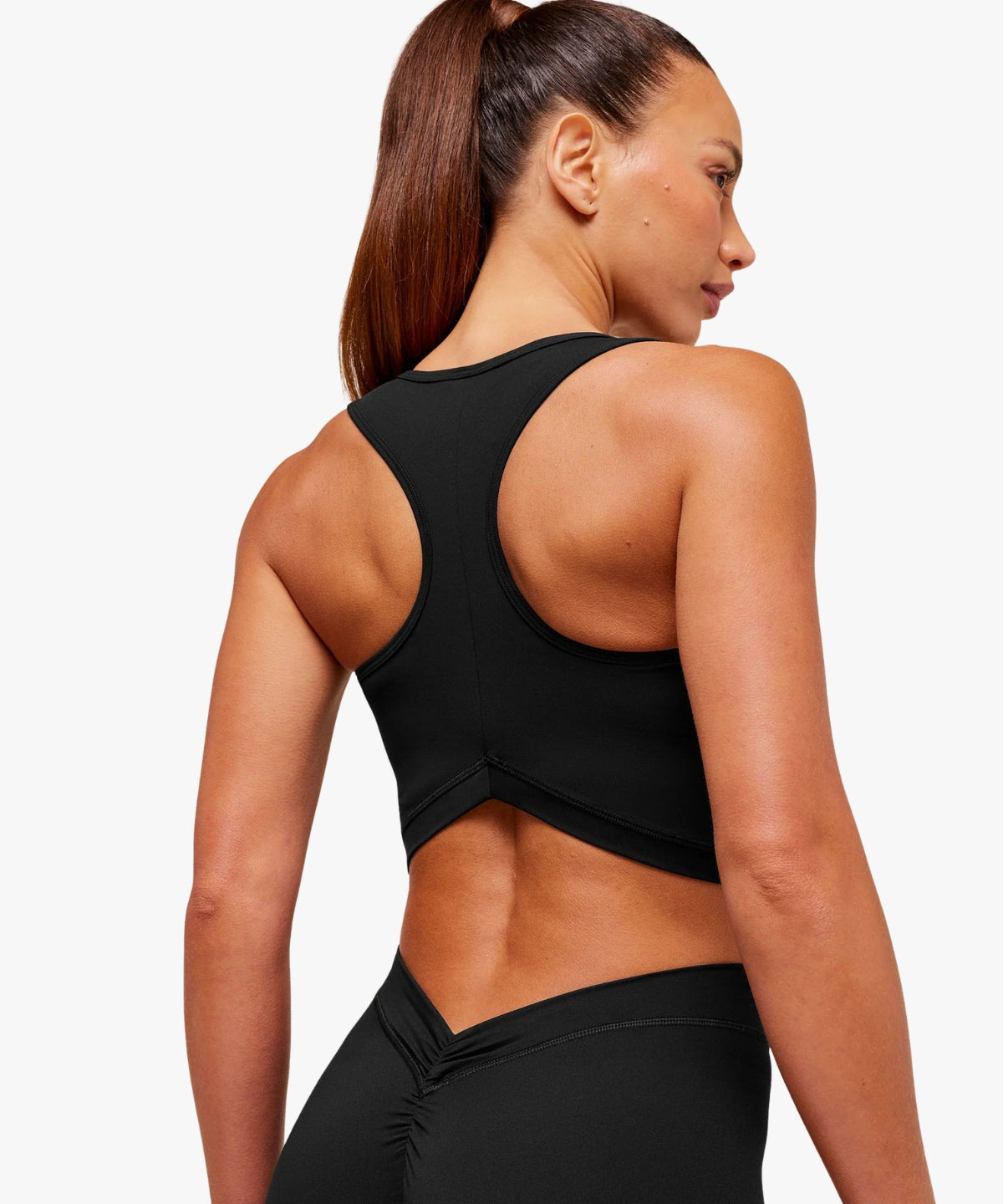 Gymshark Lifting Dipped Crop Tank Black | variant:black