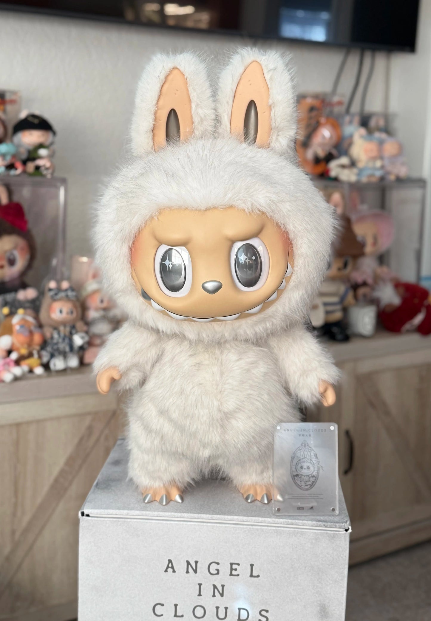 PRE ORDER-The Monsters Labubu Zimomo Angel in Clouds Figure + Tote Bag