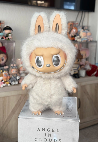 PRE ORDER-The Monsters Labubu Zimomo Angel in Clouds Figure + Tote Bag