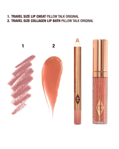 Charlotte Tilbury Mini Pillow Talk Glossy Lip Duos (set mini de delineador y gloss labial)