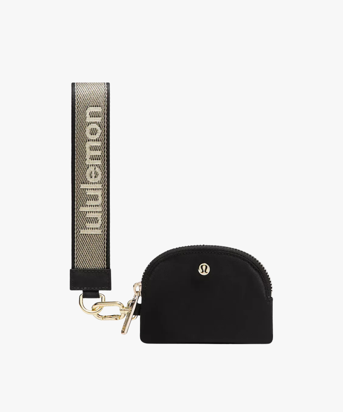 Lululemon Dual Pouch Wristlet Metallic Wordmark (cartera de muñeca con doble compartimento)