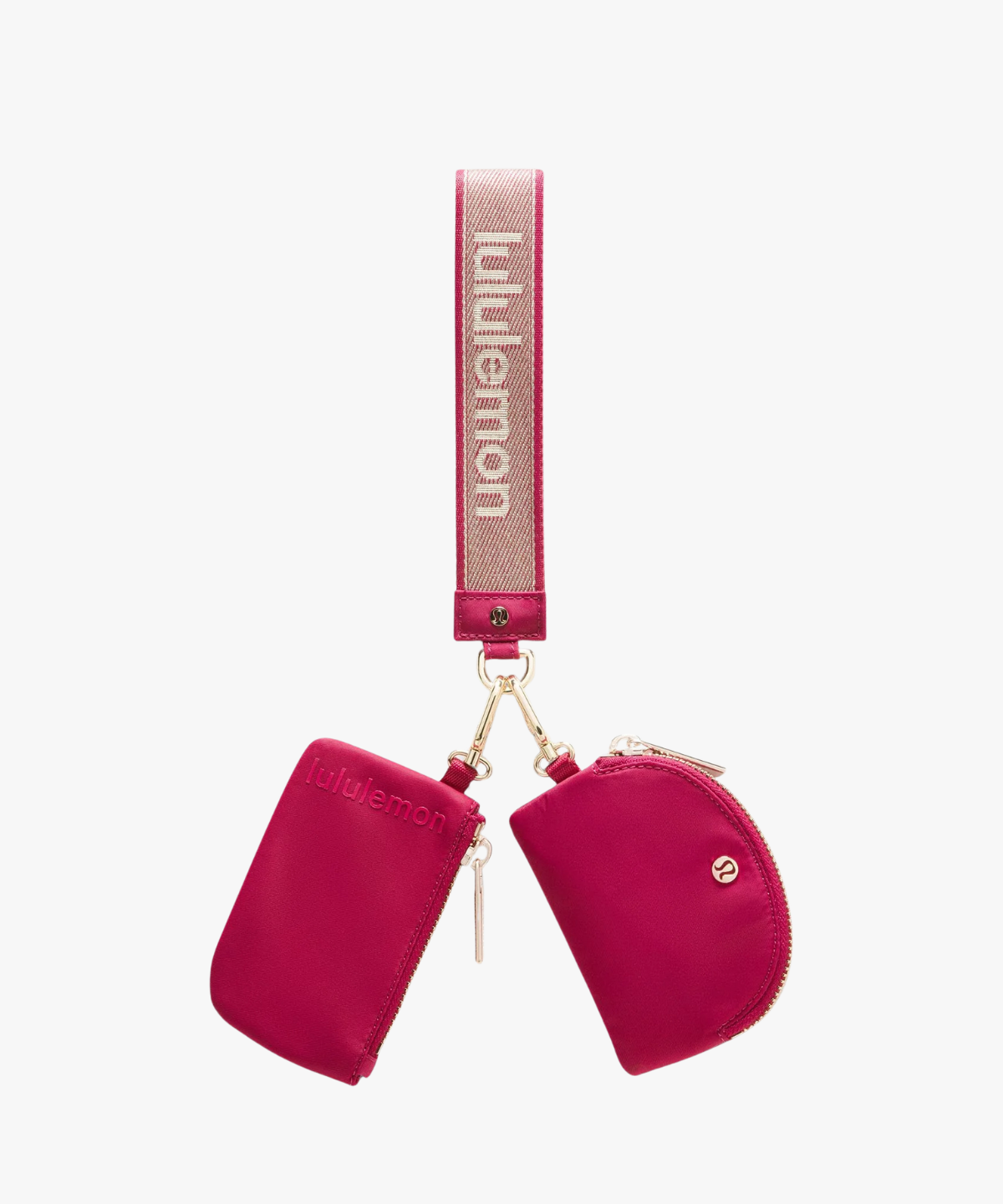 Lululemon Dual Pouch Wristlet Metallic Wordmark (cartera de muñeca con doble compartimento)