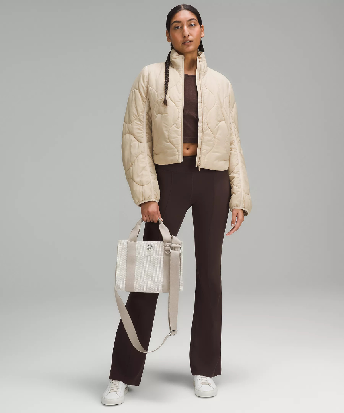 lululemon Two-Tone Canvas Mini Tote Bag 4.5L Mojave Tan Light Ivory | variant:mojave-tan-light-ivory