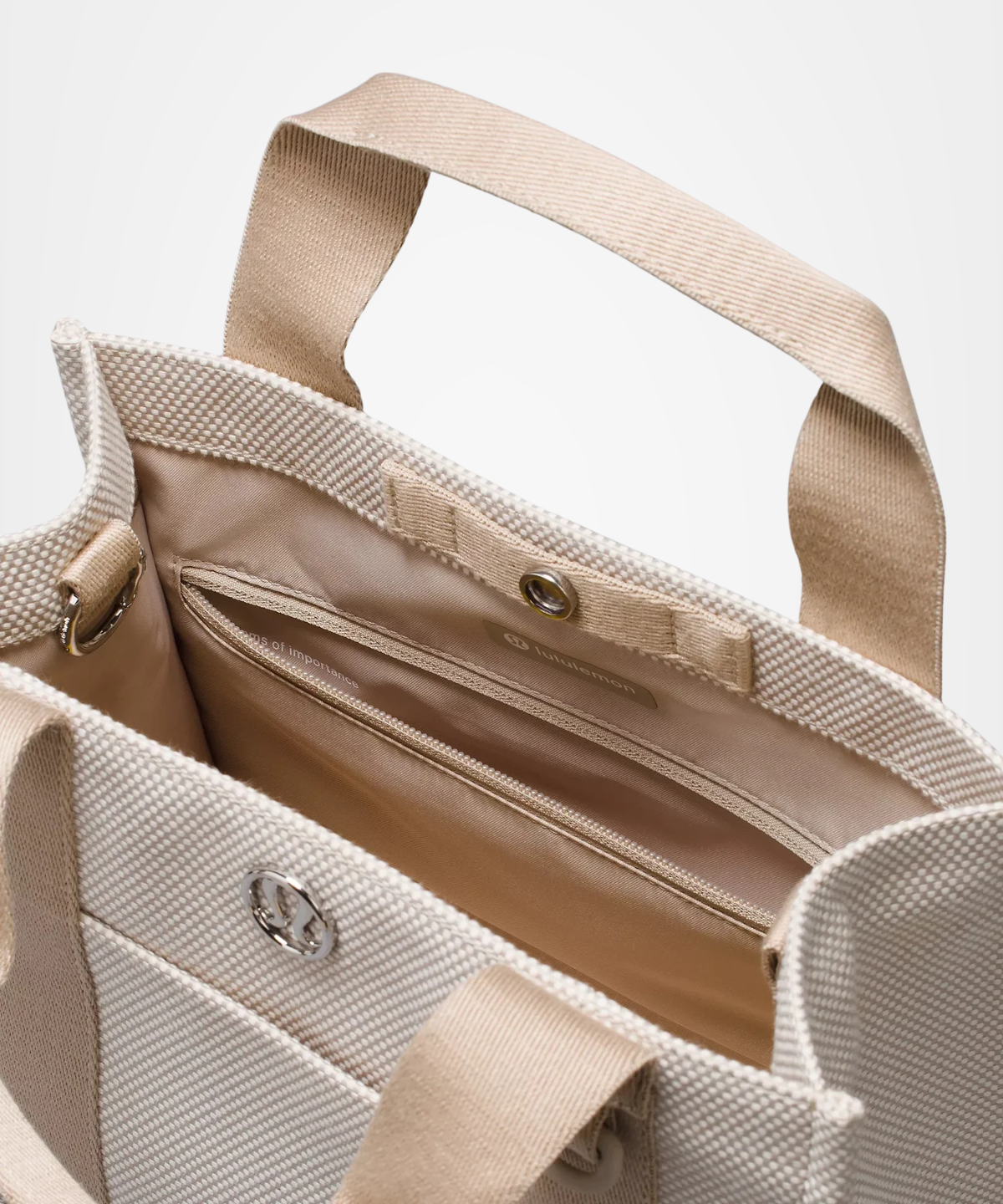 lululemon Two-Tone Canvas Mini Tote Bag 4.5L Mojave Tan Light Ivory | variant:mojave-tan-light-ivory