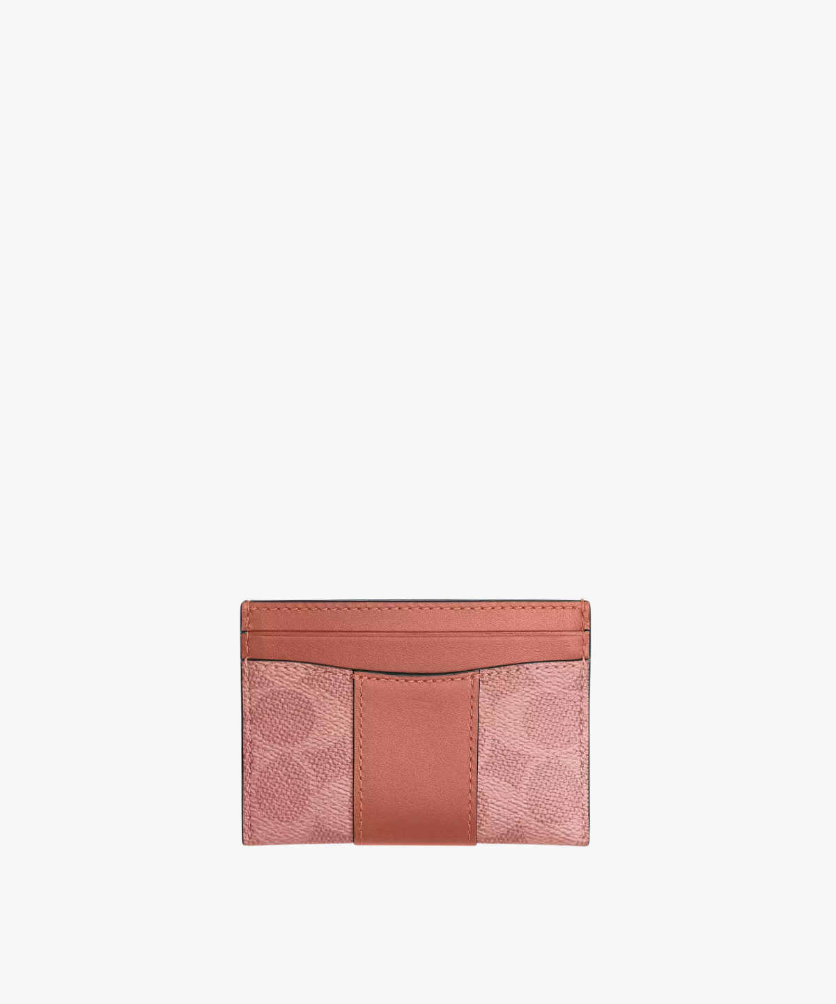Coach Essential Card Case In Signature Canvas Brass Melon Pink | variant:brass-melon-pink