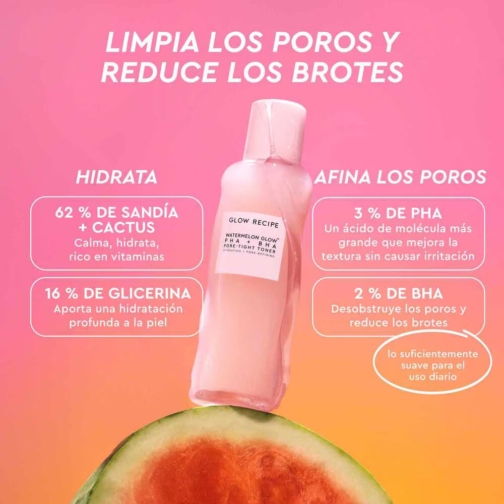 Glow Recipe Watermelon Glow PHA+BHA Pore-Tight Toner Pride 150 mL (tónico exfoliante)