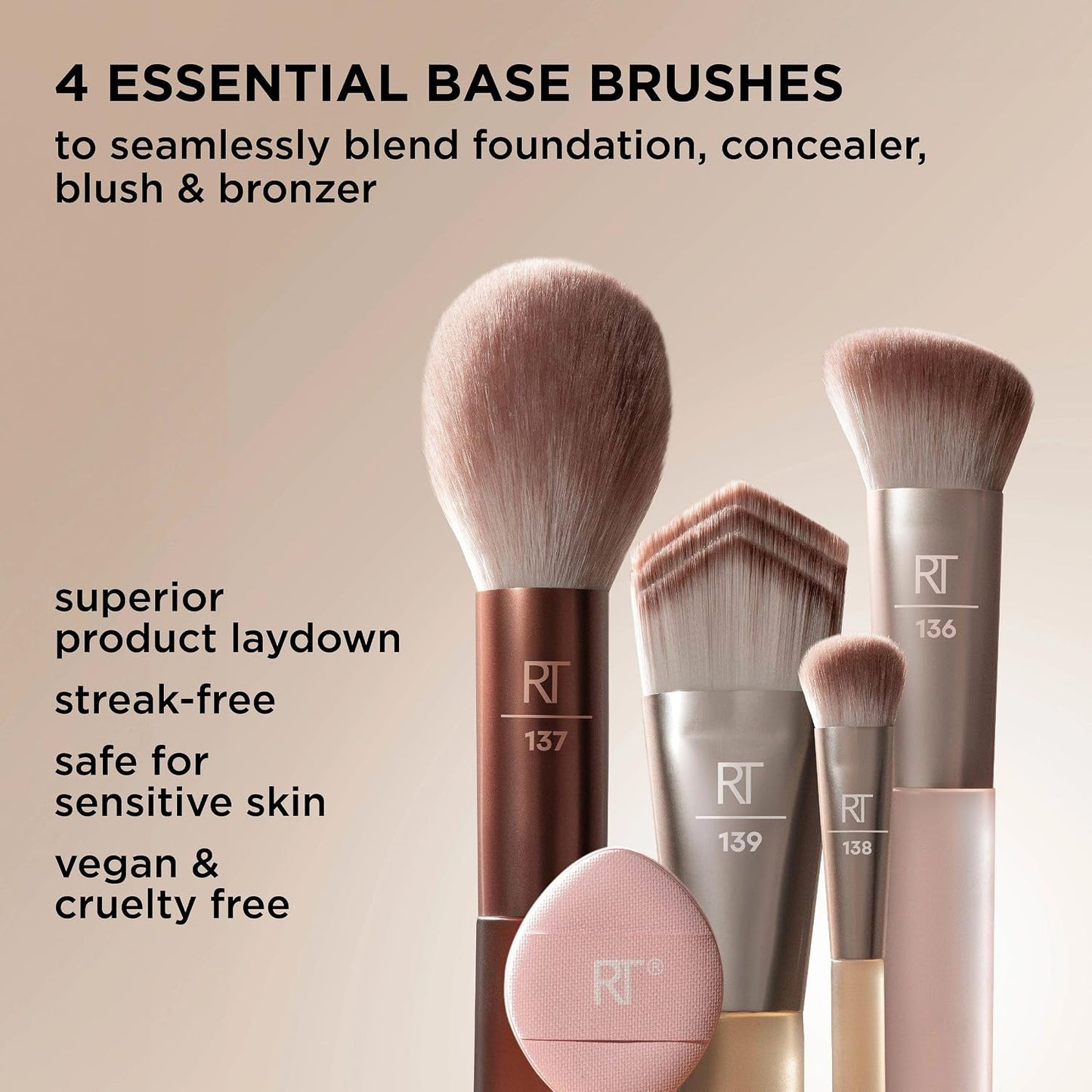 Real Techniques New Nudes 2.0 Blurred Base Set (set de 5 piezas)