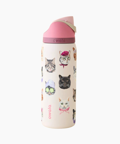Owala Exclusive Cat Collage FreeSip 32 oz Water Bottle (termo)