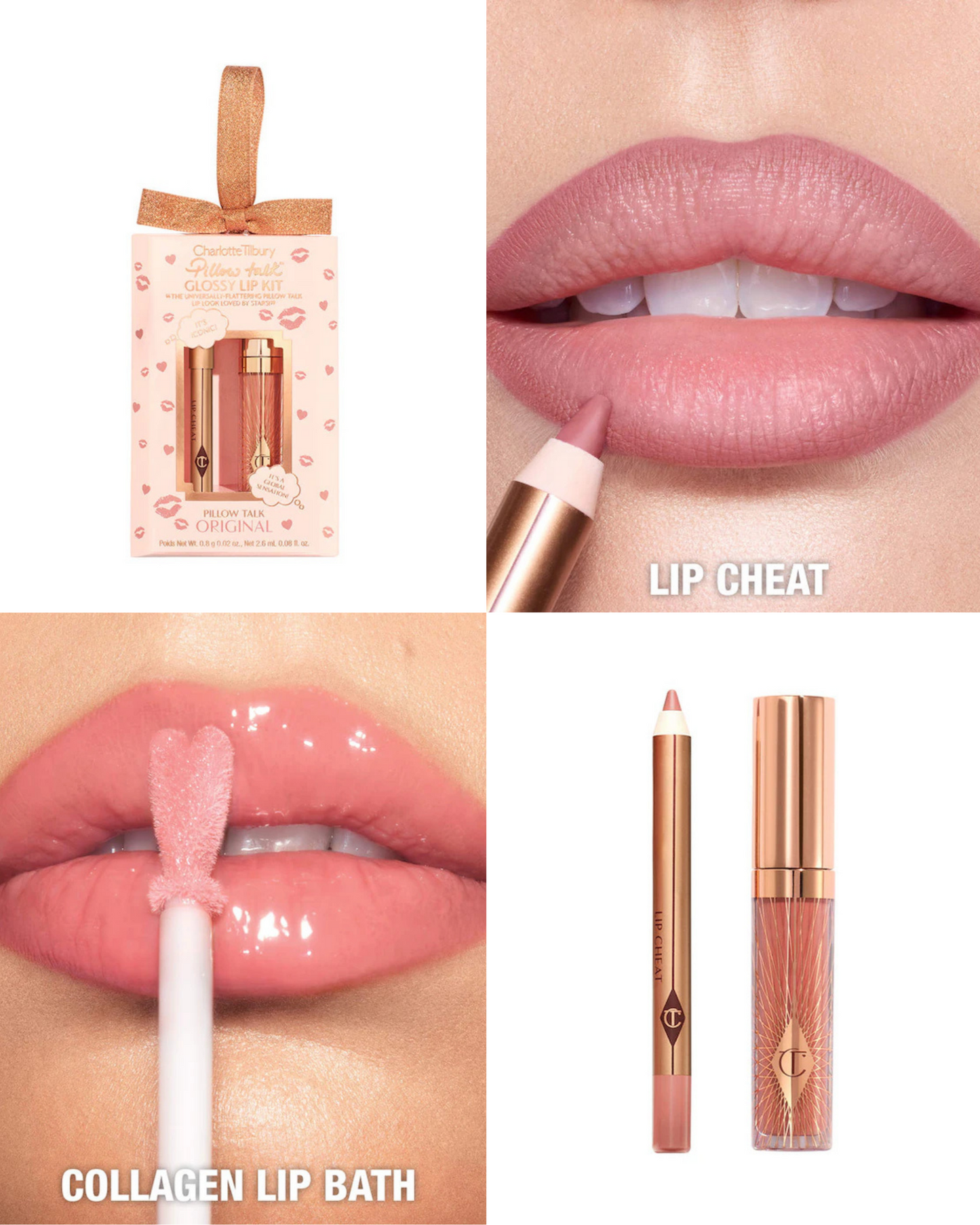 Charlotte Tilbury Mini Pillow Talk Glossy Lip Duos (set mini de delineador y gloss labial)