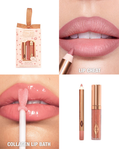 Charlotte Tilbury Mini Pillow Talk Glossy Lip Duos (set mini de delineador y gloss labial)