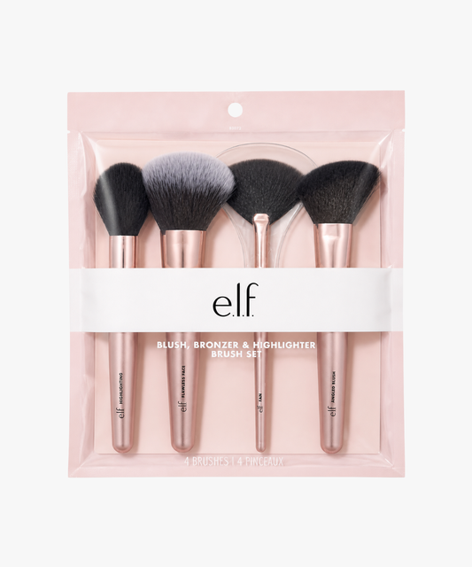 e.l.f. Blush, Bronzer & Highlighter Brush Set (set de brochas para rostro)