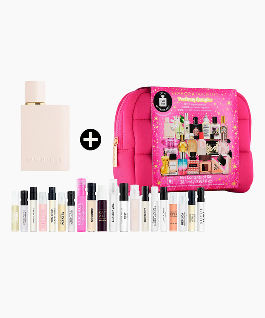 Sephora Favorites Perfume Sampler Set + BURBERRY Her Eau de Parfum Intense (set de perfumes con full size)