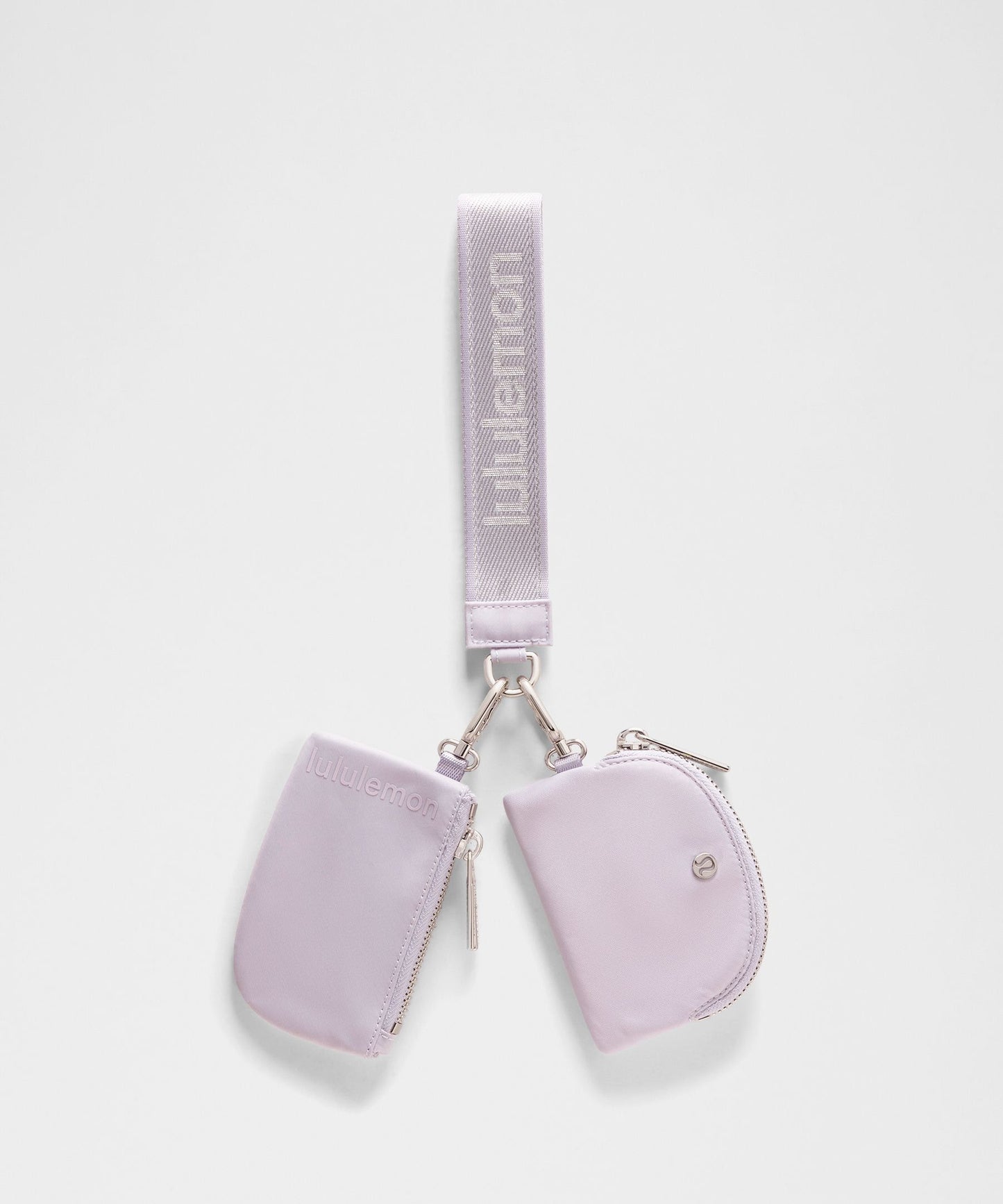 Dual Pouch Wristlet Metallic Wordmark