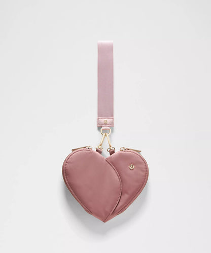 Dual Pouch Wristlet Heart