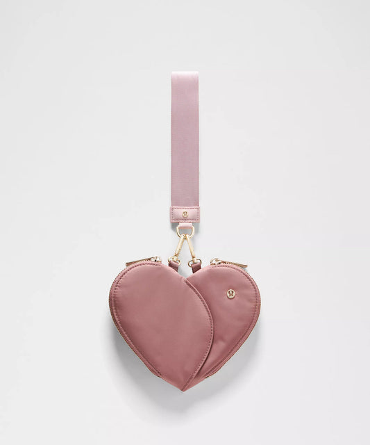 Dual Pouch Wristlet Heart