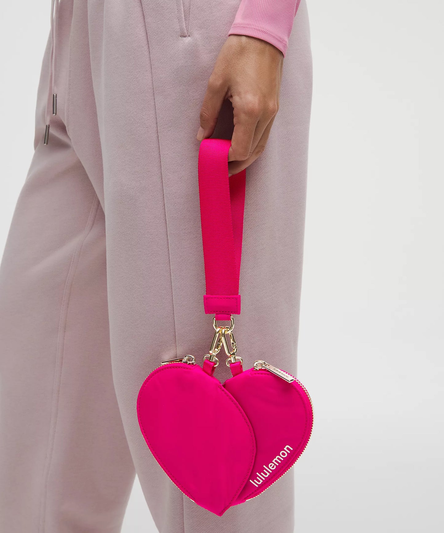 Dual Pouch Wristlet Heart