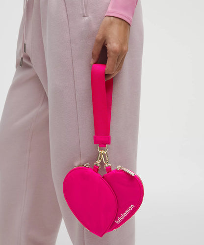 Dual Pouch Wristlet Heart
