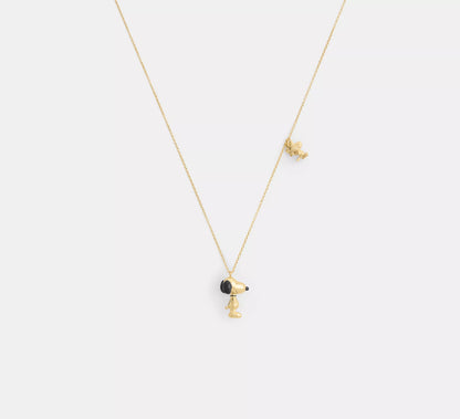 PRE ORDER-Coach X Peanuts Snoopy And Woodstock Pendant Necklace