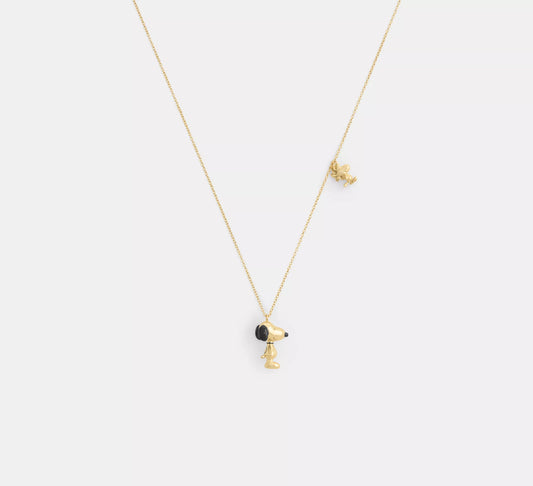 PRE ORDER-Coach X Peanuts Snoopy And Woodstock Pendant Necklace