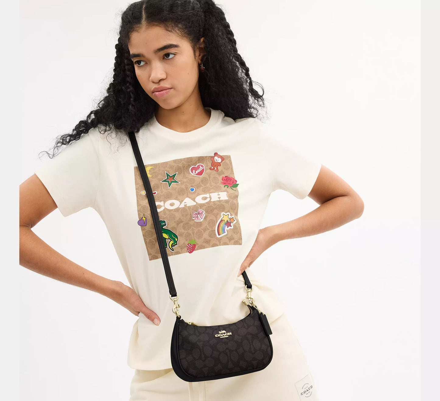 PRE ORDER-Teri Mini Crossbody Bag In Signature Canvas With Lips Print