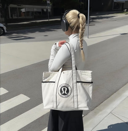 Daily Multi-Pocket Canvas Tote Bag 20L