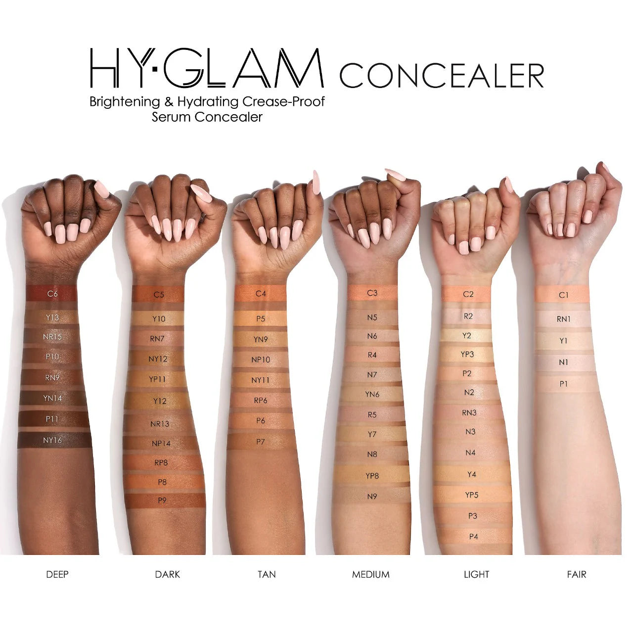 PRE ORDER-Hy-Glam Brightening & Hydrating Medium to Full Coverage Crease Proof Serum Concealer