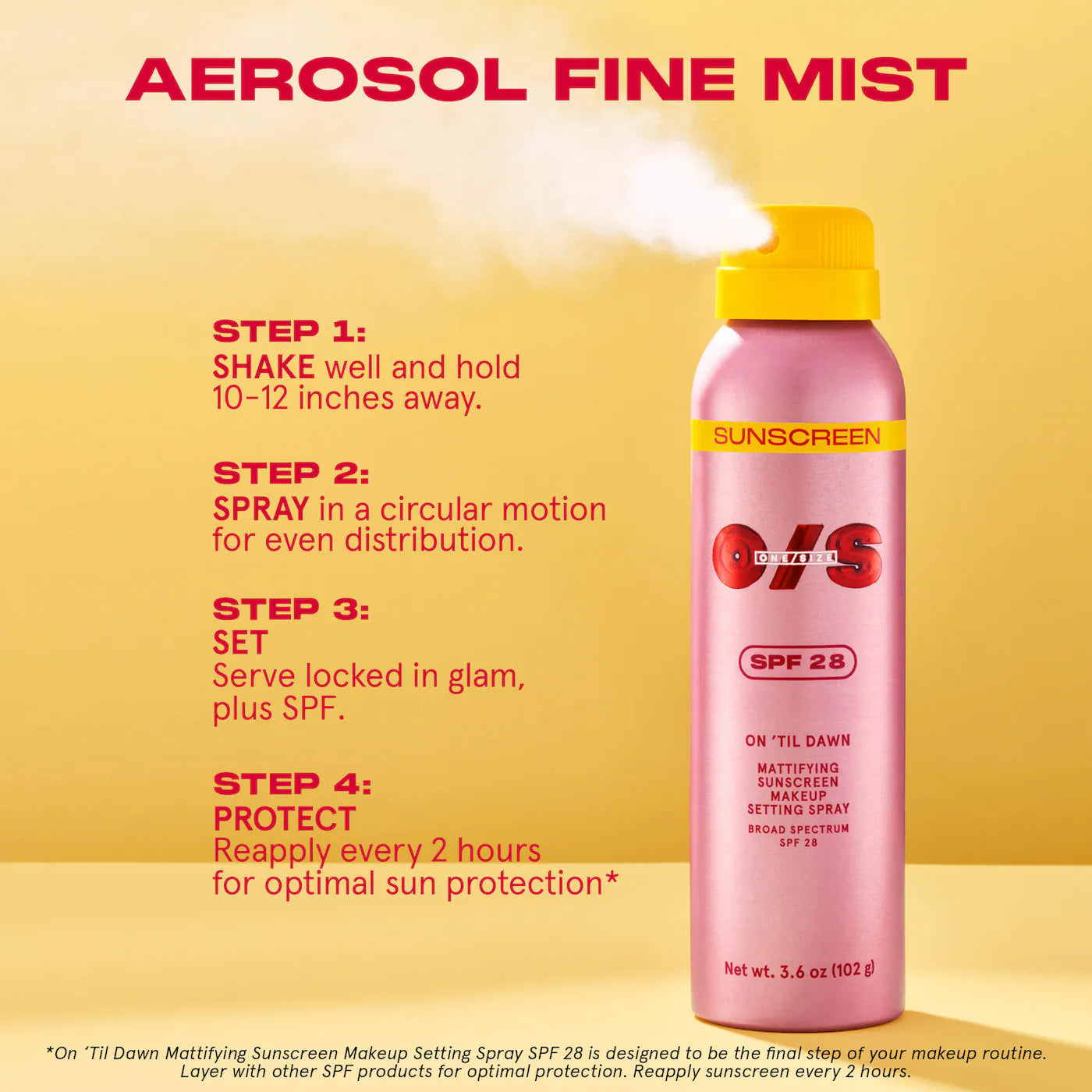 PRE ORDER-On 'Til Dawn Mattifying Sunscreen Makeup Setting Spray SPF 28