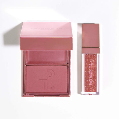 Patrick's Glow and Gloss Set: Major Headlines Blush Duo and Plumping Lip Gloss Makeup Gift Set