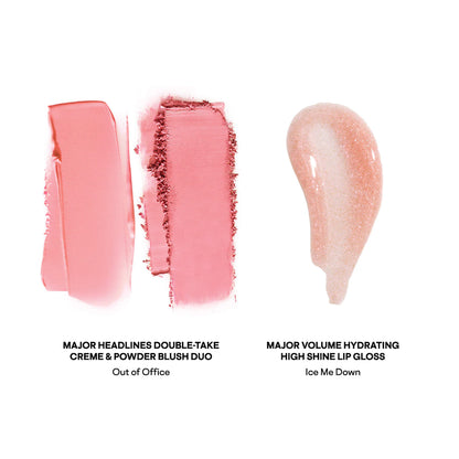 Patrick's Glow and Gloss Set: Major Headlines Blush Duo and Plumping Lip Gloss Makeup Gift Set